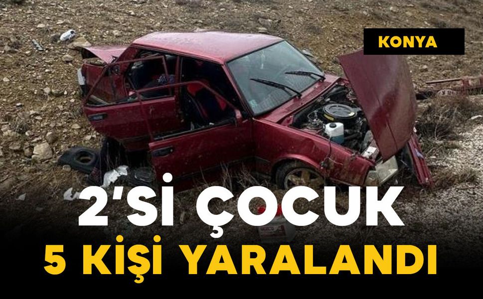 Otomobil devrildi: 5 yaralı