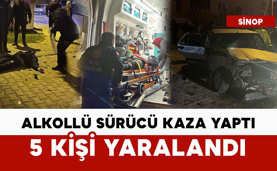 Polisten kaçan alkollü sürücü kaza yaptı: 5 yaralı
