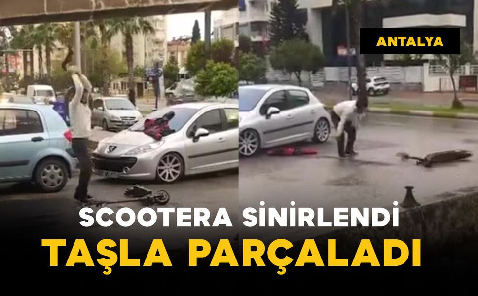 Sürekli bozuluyor diye scooterı taşla parçaladı