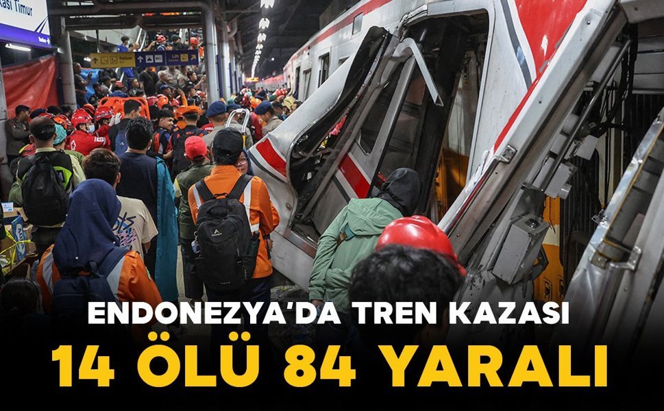 Endonezya'da tren kazası: 14 ölü, 84 yaralı