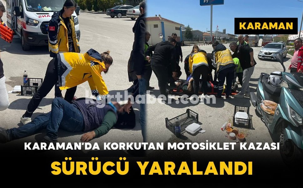 Karaman'da Korkutan Motosiklet Kazası: Sürücü Yaralandı