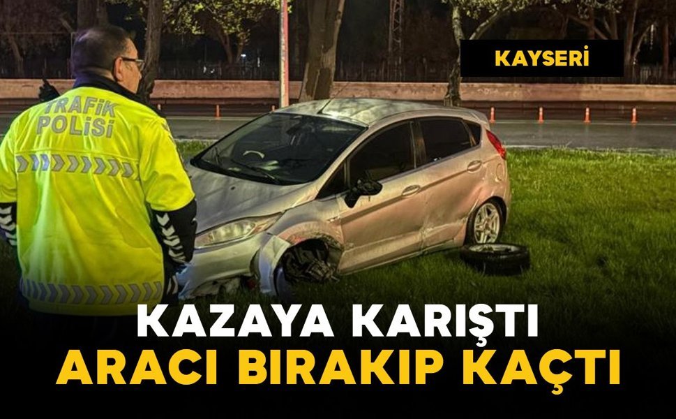Kaza yapan sürücü otomobilini bırakıp kaçtı