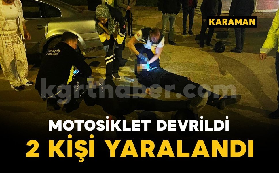 Kontrolden çıkan motosiklet devrildi: 2 yaralı