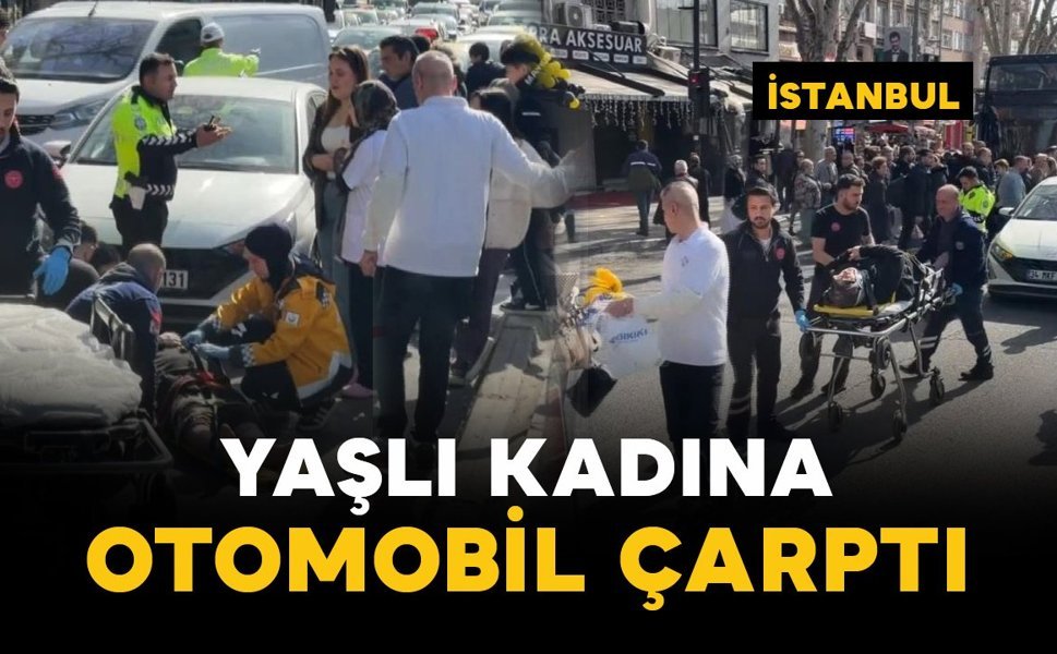 Yaşlı kadına otomobil çarptı