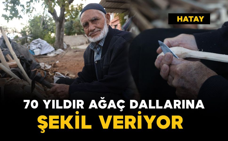 70 yıldır ağaç dallarını keser ve bıçakla kaşığa dönüştürüyor