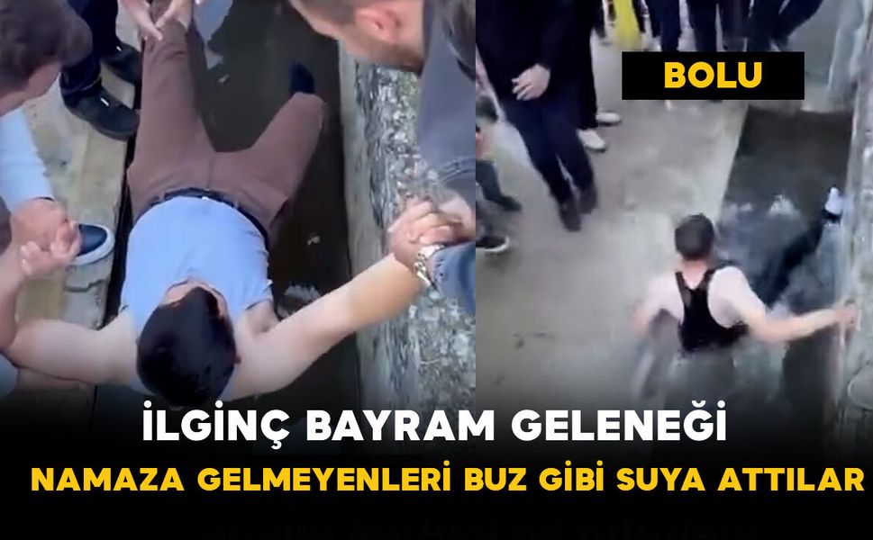 Bolu’da ilginç bayram geleneği: Namaza gelmeyenleri buz gibi suya attılar