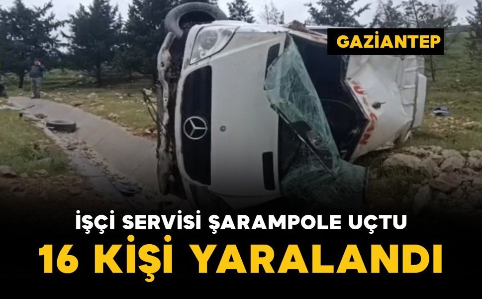 İşçi servisi şarampole uçtu: 16 yaralı