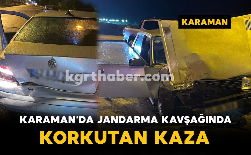 Jandarma kavşağında korkutan kaza