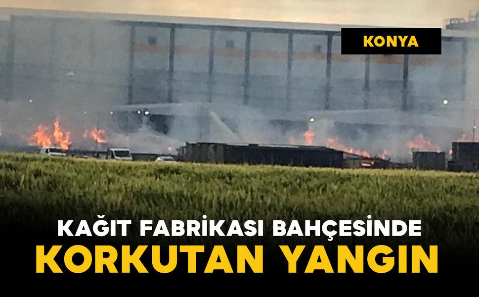 Kağıt fabrikasının bahçesinde korkutan yangın