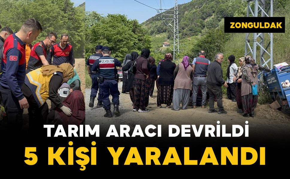 Kontrolden tarım aracı devrildi: 5 yaralı