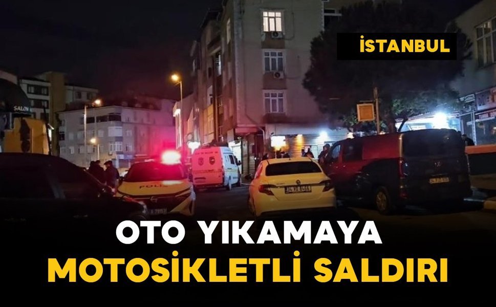 Oto yıkamaya motosikletli saldırı