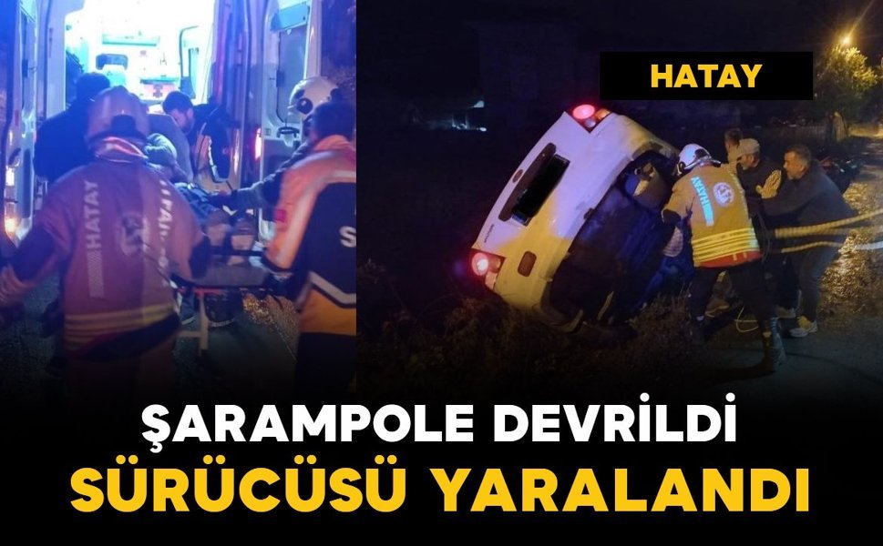 Şarampole devrilen otomobilin sürücüsü yaralandı