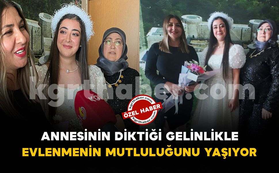 Annesinin diktiği gelinlikle evlenecek: Halk eğitim kursiyerinden kızına özel tasarım
