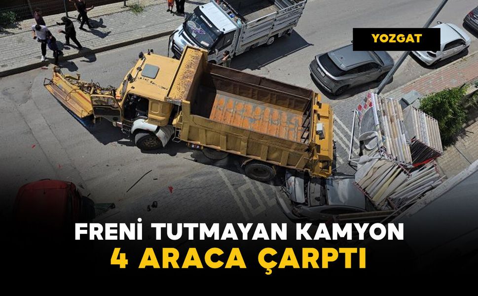 Freni tutmayan kamyon 4 araca çarptı
