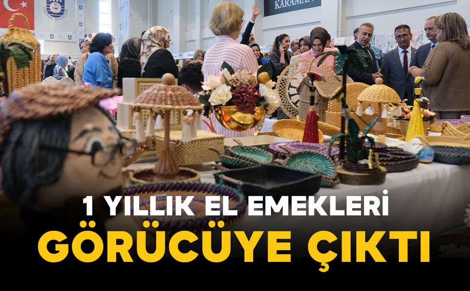 Halk Eğitimi Merkezi kursiyerlerinin el emeği göz nuru ürünleri sergileniyor
