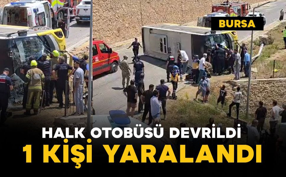 Halk otobüsü devrildi: 1 yaralı