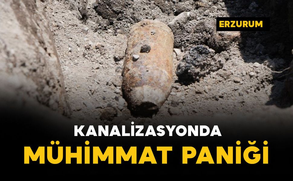 Kanalizasyon hattı kazısında mühimmat paniği