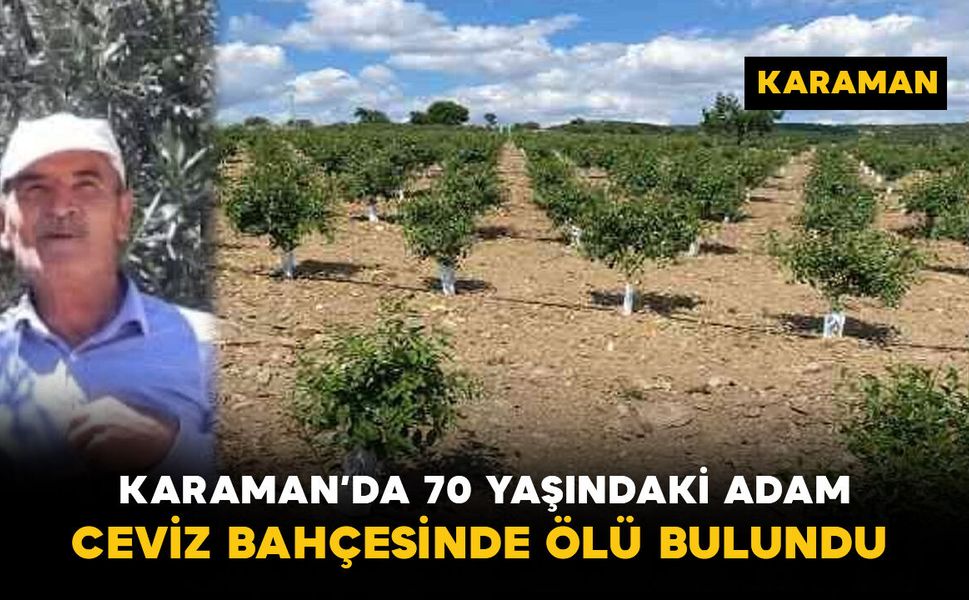 Karaman'da 70 yaşındaki adam ceviz bahçesinde ölü bulundu