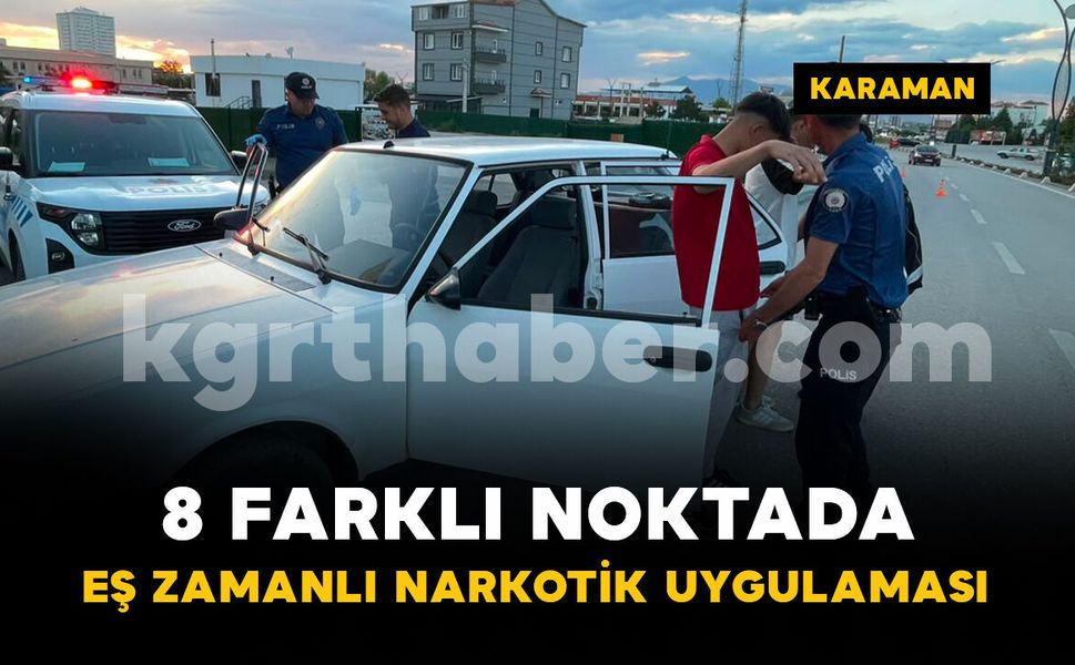Karaman'da 8 farklı noktada narkotik uygulaması