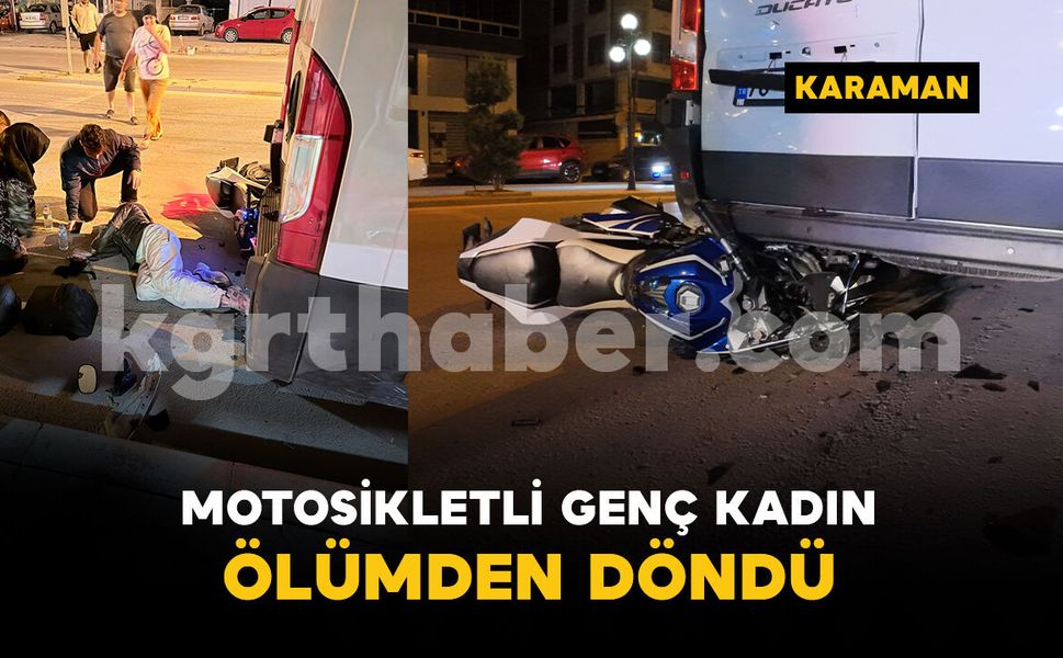 Kontrolden çıkan motosiklet minibüsün altına girdi: 1 yaralı