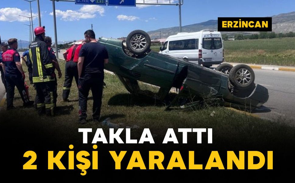 Otomobil takla attı: 2 kişi yaralandı