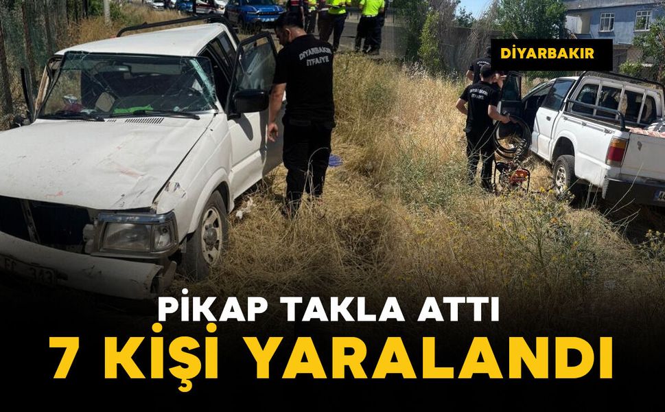 Pikap takla attı: 7 yaralı