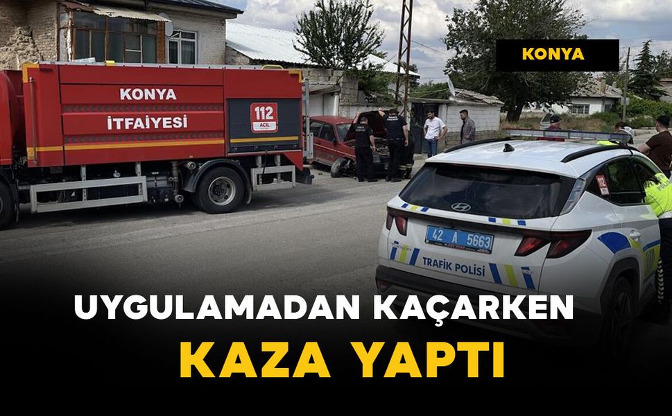 Uygulamadan kaçarken kaza yaptı