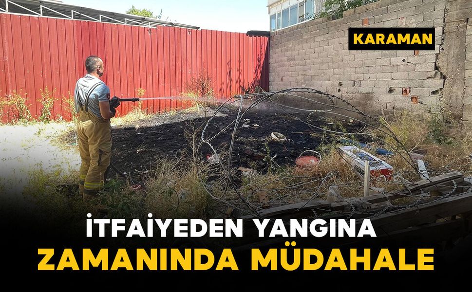 Apartmanlar arasındaki otluk alanda yangın korkuttu