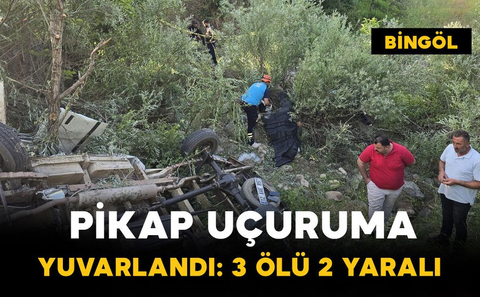 Bingöl’de pikap uçuruma yuvarlandı: 3 ölü, 2 yaralı