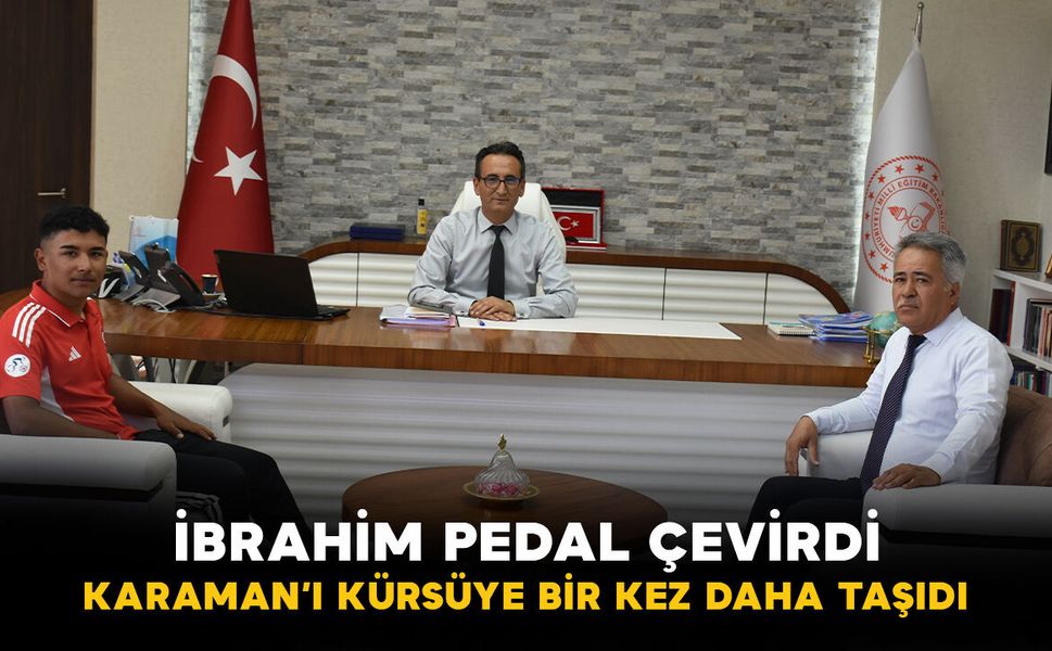 Bisiklette Gelen Türkiye Derecesi Karaman’ı Gururlandırdı