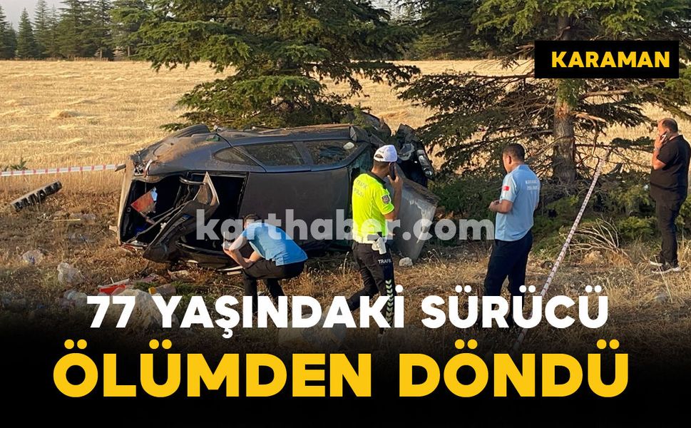 Hurdaya dönen araçtan yaralı halde kurtuldu