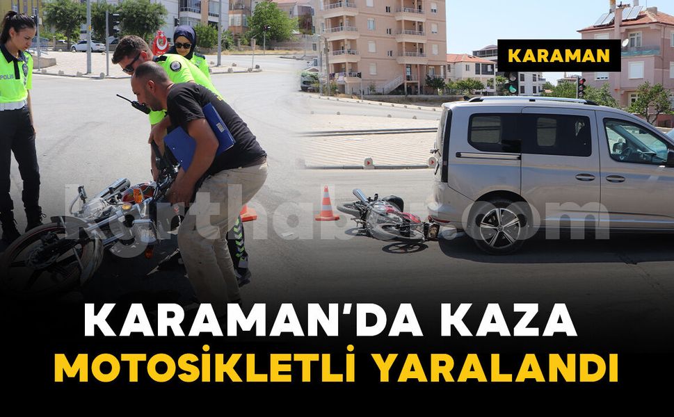 Kırmızı ışıkta duran hafif ticari araca motosiklet arkadan çarptı: 1 yaralı