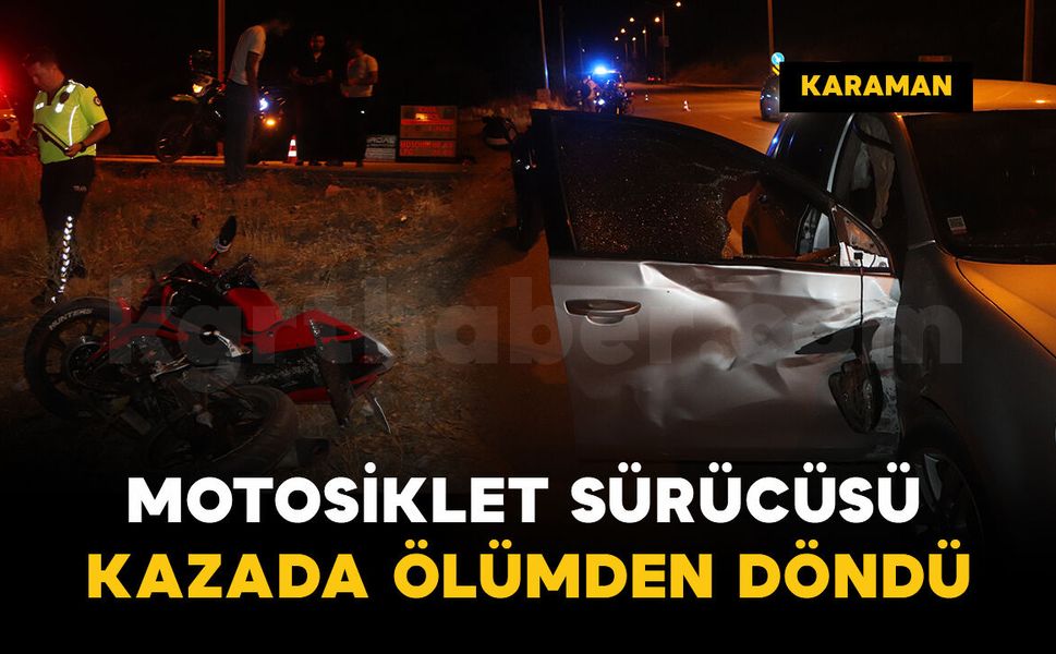 Otomobil ile çarpışan motosiklet şarampole savruldu: 1 yaralı