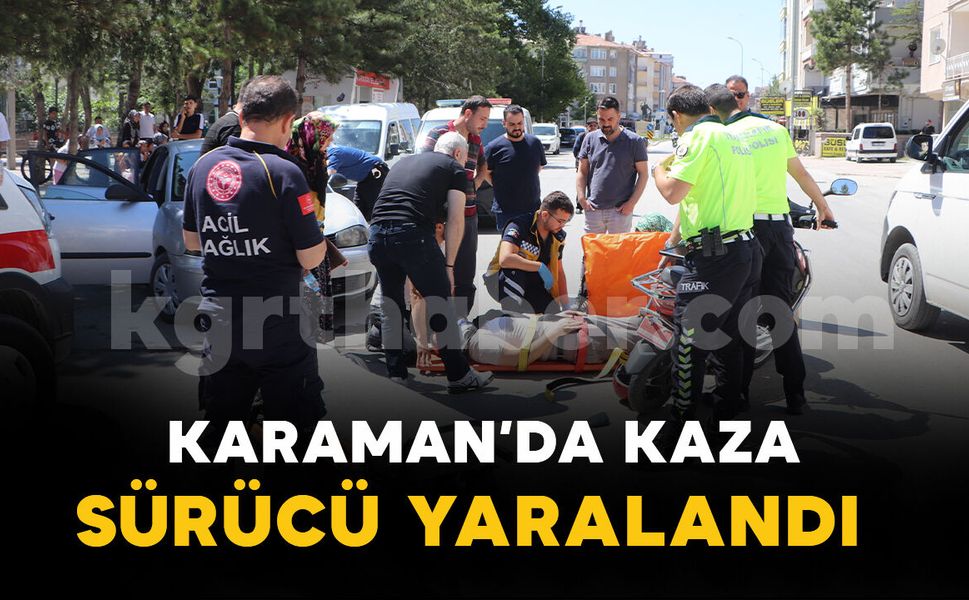 Otomobille çarpışan elektrikli bisikletin sürücüsü yaralandı