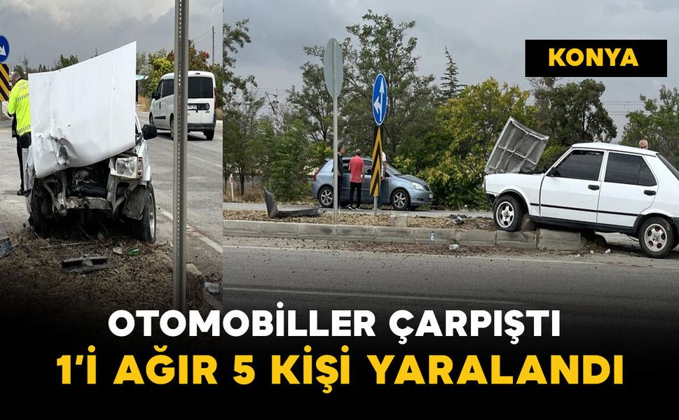 Otomobiller çarpıştı: 1'i ağır 5 yaralı
