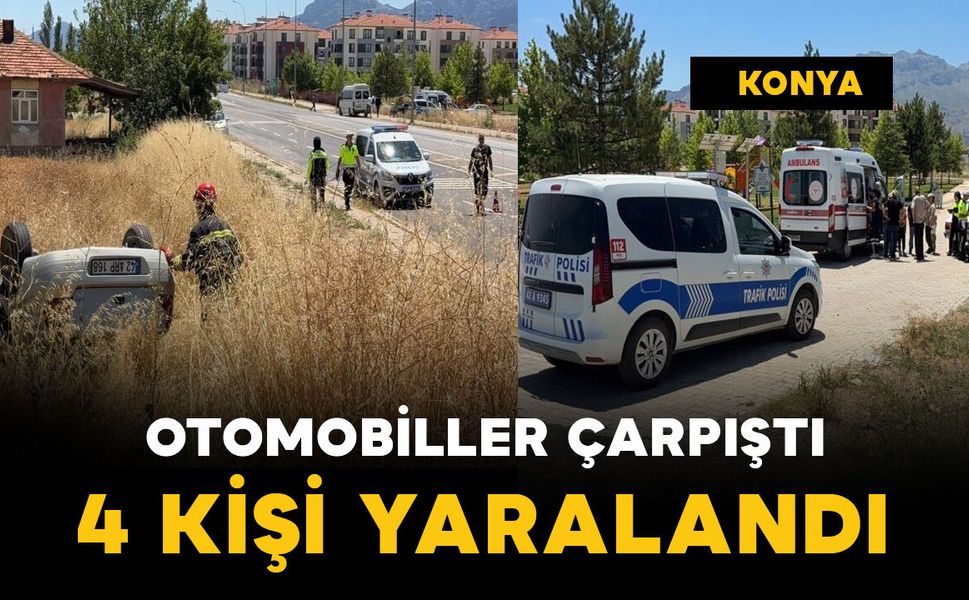 Otomobiller çarpıştı, biri takla attı: 4 yaralı