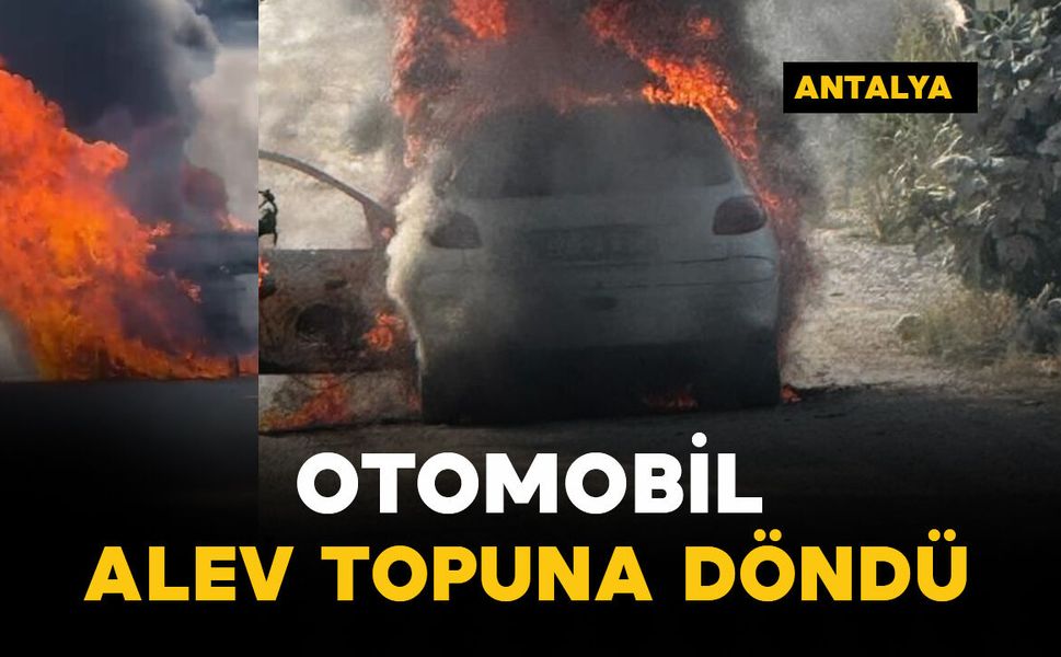 Seyir halindeki otomobil alev topuna döndü