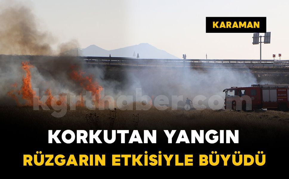 Tarlada çıkan yangın rüzgarın etkisiyle büyüdü: İtfaiyeden hızlı müdahale