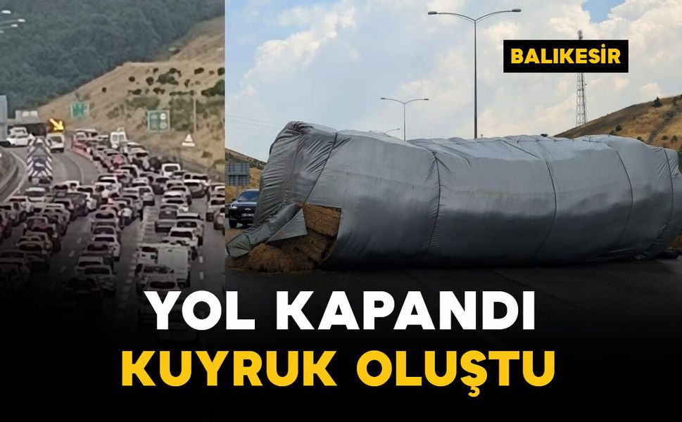 Tır devrildi, otoyol trafiğe kapandı