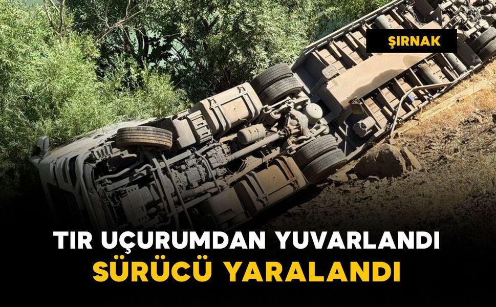 Tır uçurumdan yuvarlandı: 1 yaralı