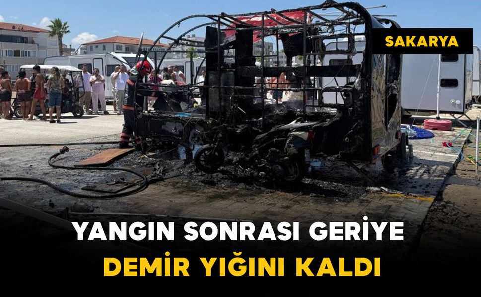 Yangın sonrası geriye demir yığını kaldı