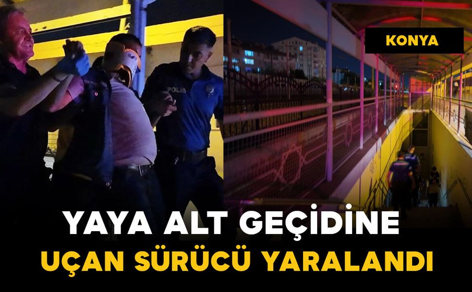 Yaya alt geçidine uçan sürücü yaralandı