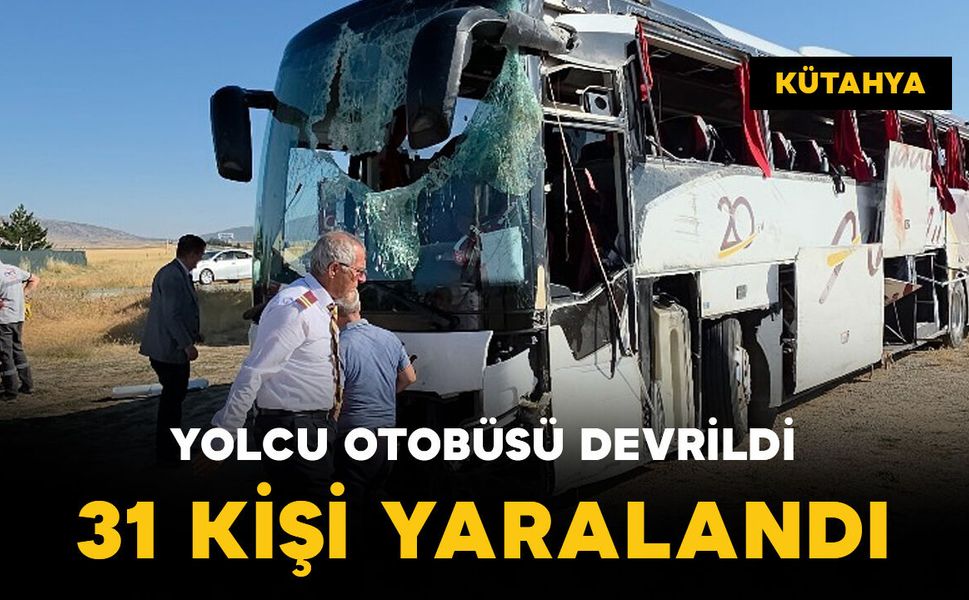 Yolcu otobüsü devrildi: 31 yaralı
