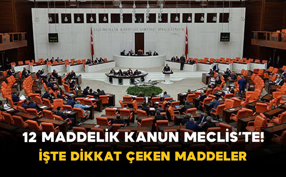 12 Maddelik Kanun Meclis’te! İşte Dikkat Çeken Maddeler