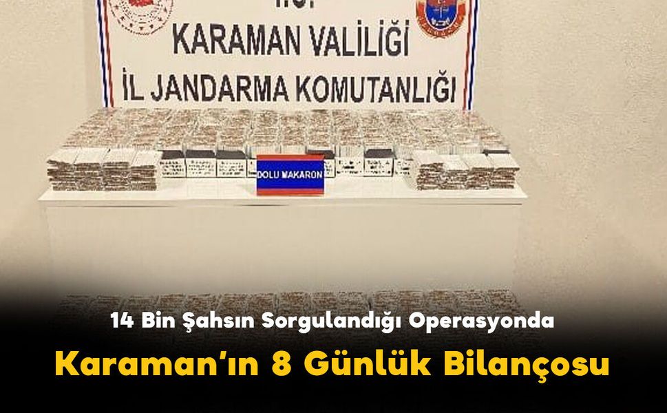 Jandarma Karaman’da Haftalık Karneyi Açıkladı