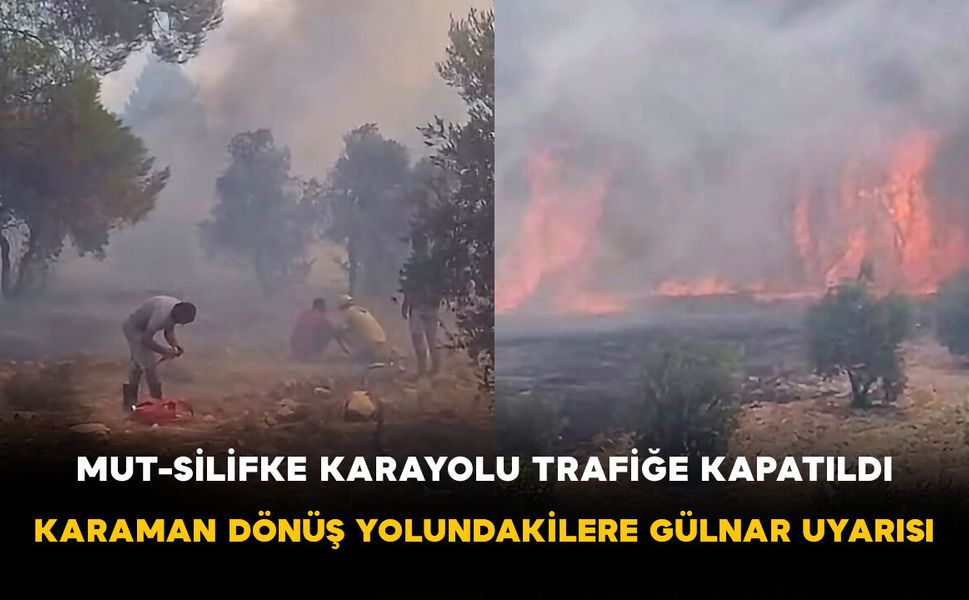 İki Tır Alevlere Teslim Oldu! Mut-Silifke Yolu Trafiğe Kapandı