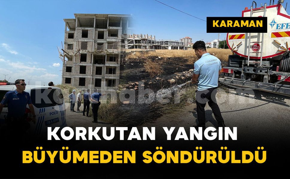 Otluk alanda çıkan yangın evlere sıçramadan söndürüldü
