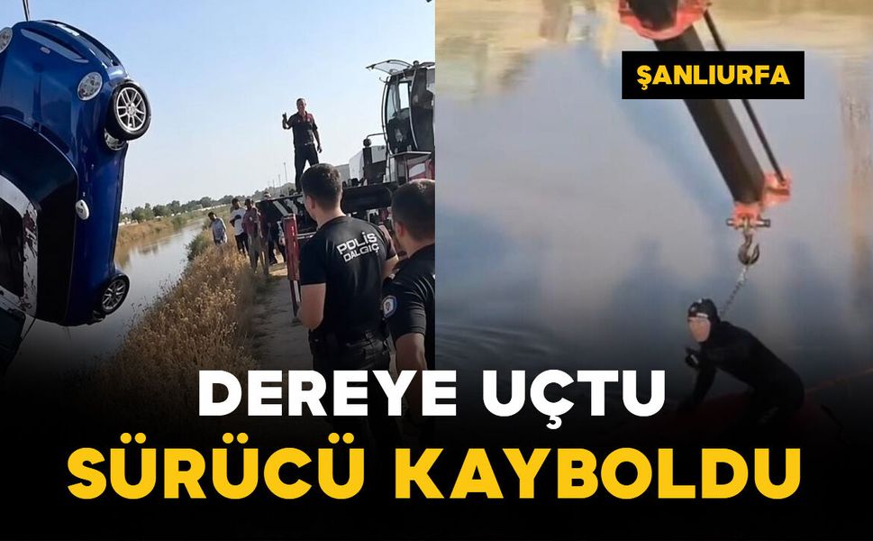 Otomobil dereye uçtu: Sürücü kayboldu