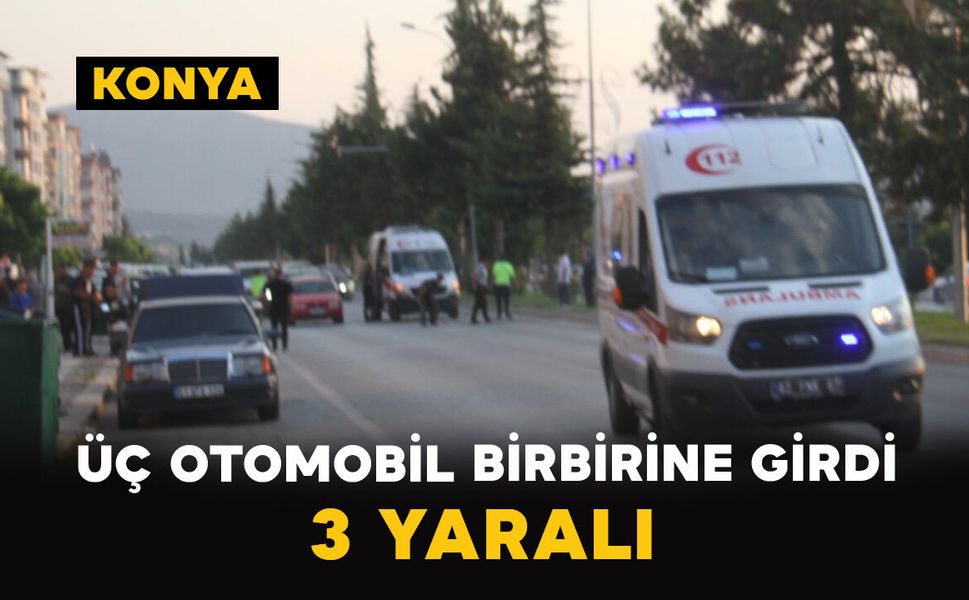 Üç Otomobil Birbirine Girdi: 3 Yaralı
