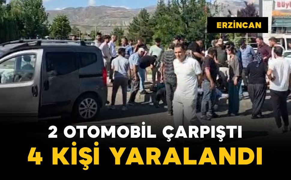2 otomobil çarpıştı: 4 kişi yaralı
